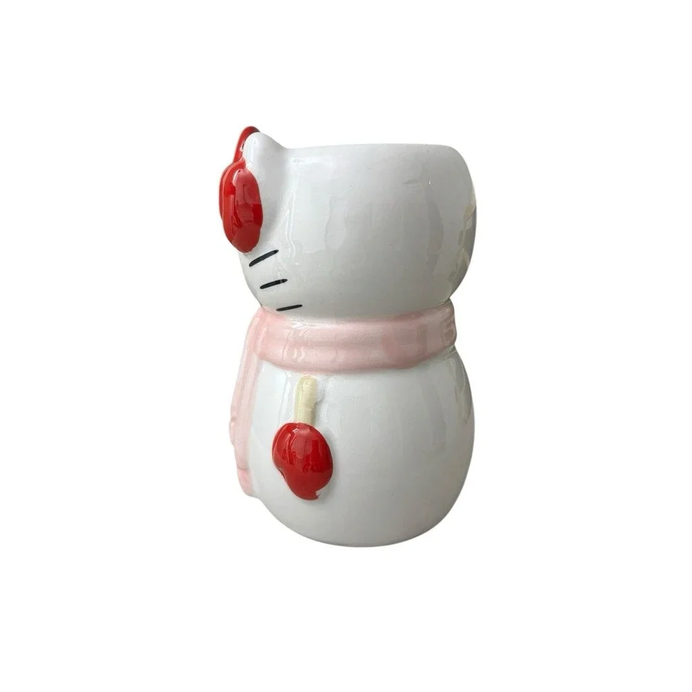 Sanrio Hello Kitty‎ Snowman 20 Ounce 3D Sculpted Ceramic Mug Collector Christmas